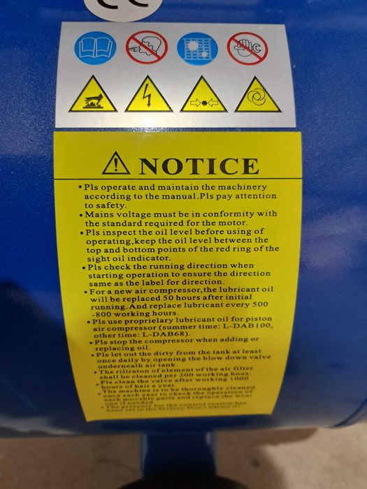 Компресор за въздух ROEN - 200 литра 12.5 бара