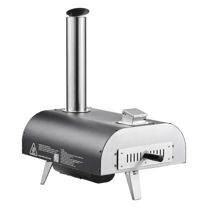 Външна пица пещ на дърва/пелети, с термометър и електрическо въртене