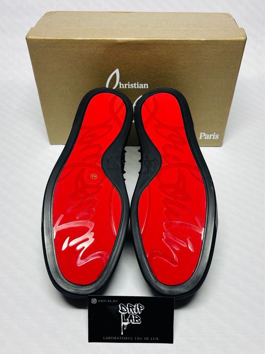 Louboutin low cristal negru tepi