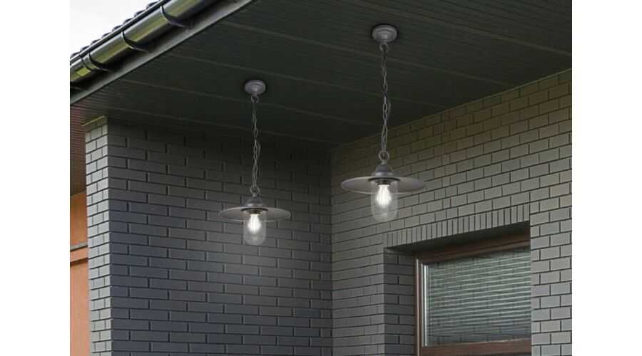 Pendul exterior Trio BRENTA metal, sticla, antracit, transparent, E27