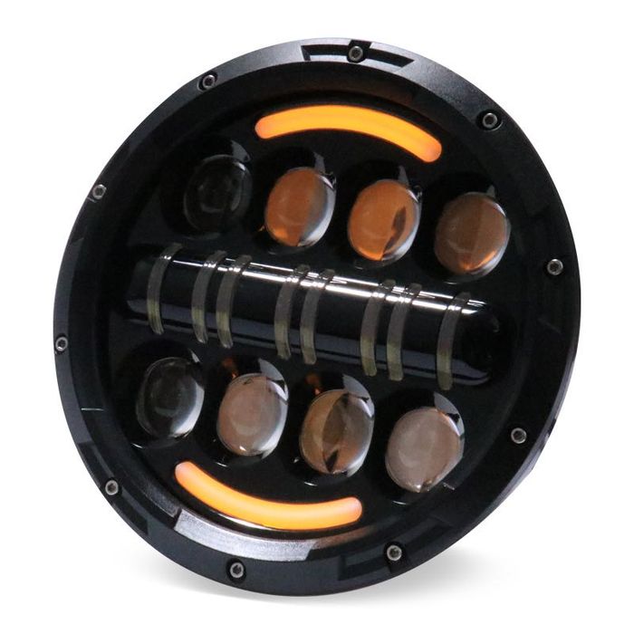 Far Moto Rotund 18cm DRL Led Cafe Race Bobber Naked Metal Custom A784