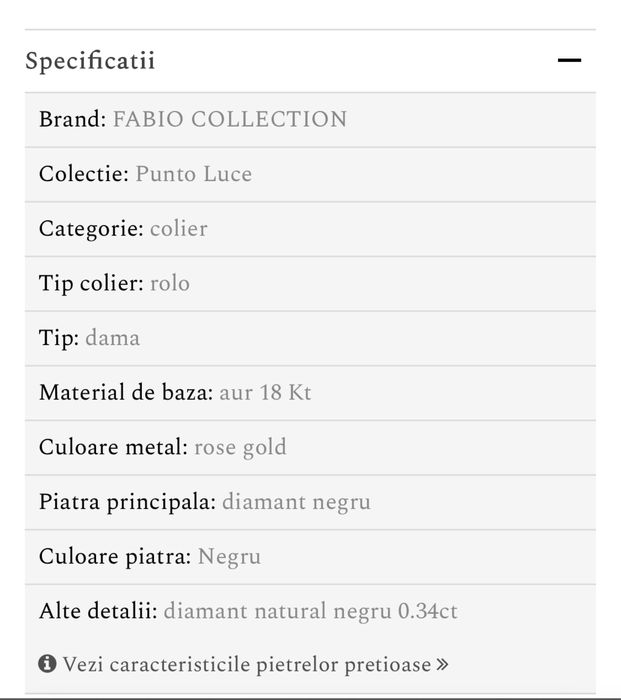 Lantior aur 18 Kt cu diamant negru