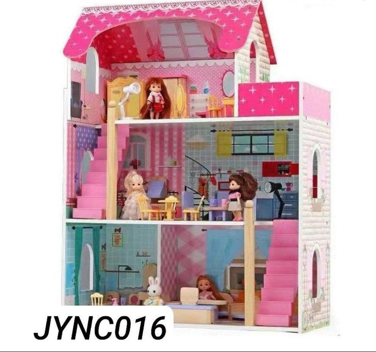 Детские деревянное кукольный домик в комплекты всех предметы есть