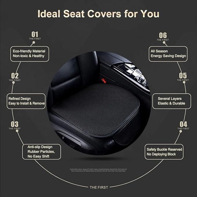 Калъф за автомобилна седалка Дишаща Черна Протекторна подложка 3в1