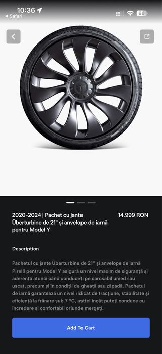 Jante Uberturbine Tesla Y Performance 21” cu cauciucuri
