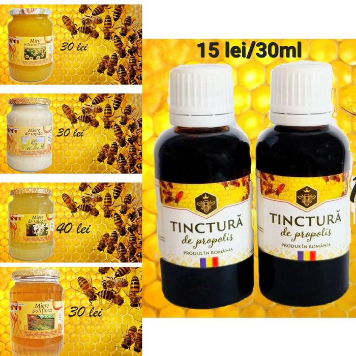 Miere naturala salcam, rapita, floarea soarelui