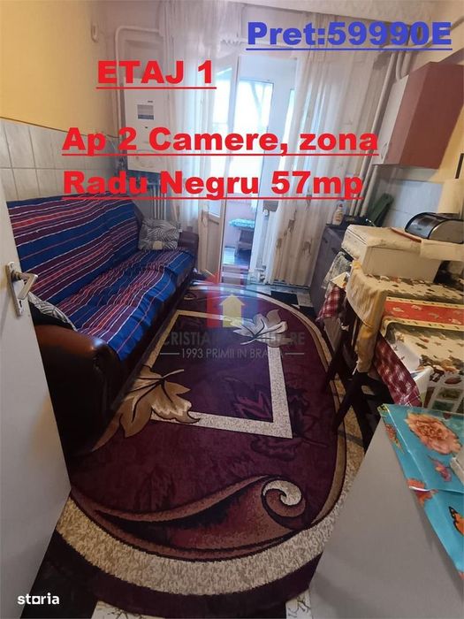 ETAJ 1! Apartament 2 camere Radu Negru 57 mp — fotografia 1