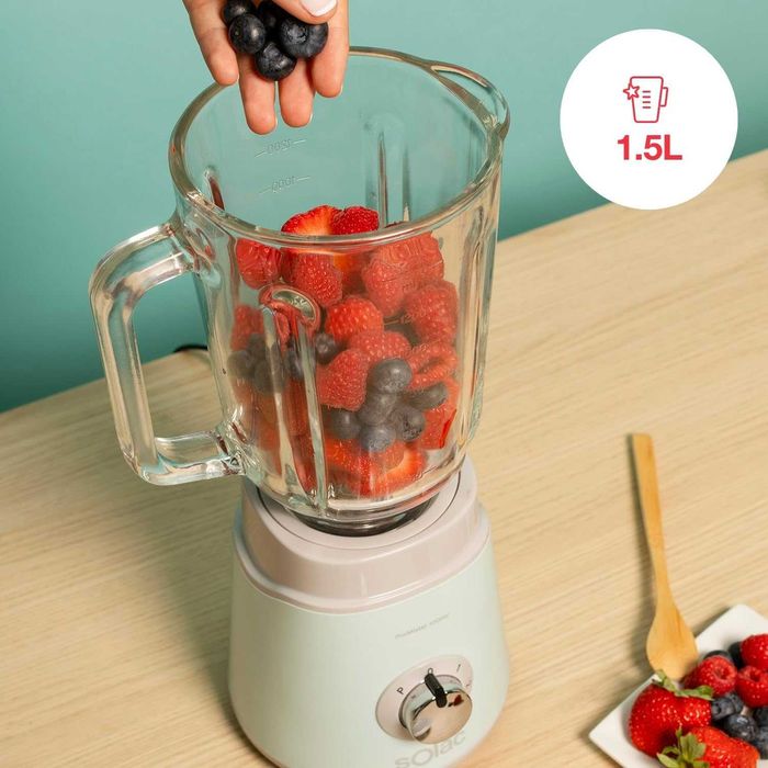 Блендер Solac Pro Mixter, 1.5л., 1000W, Стъклена Кана, Ретро Дизайн
