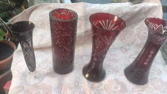 Vaze cristal rosu
