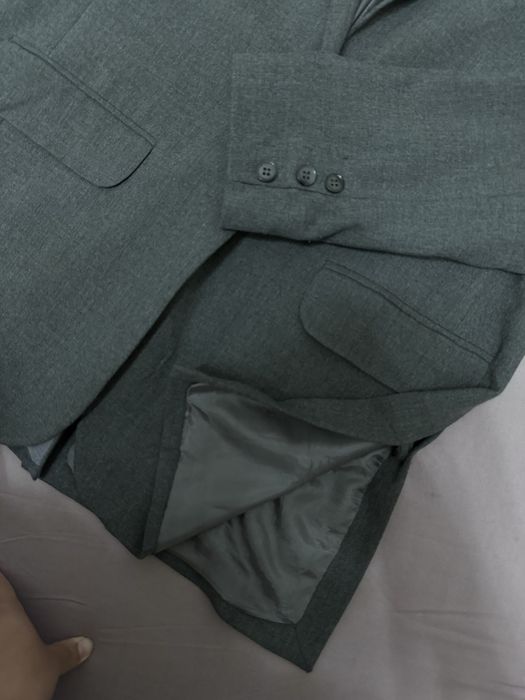 Пиджак оверсаиз расцветка серый