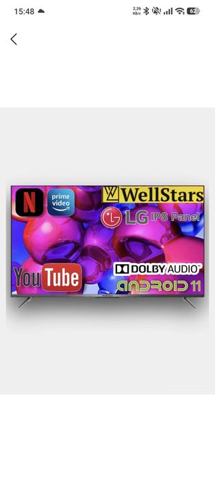 Smart TV 43 Full HD yengi WellStars televizor LG ponel ekran 1922×1080