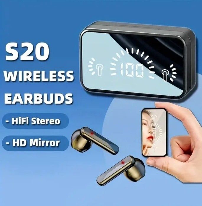 Елегантни безжични слушалки с огледало и дисплей