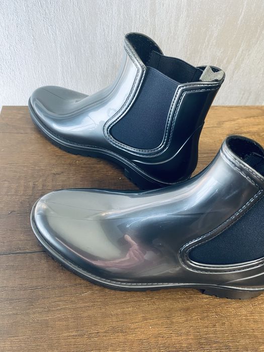 Ghete din cauciuc , gri metalizat,38