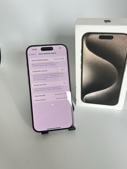 iPhone 15 PRO 256Gb Natural Titanium - Stare IMPECABILA + Garantie