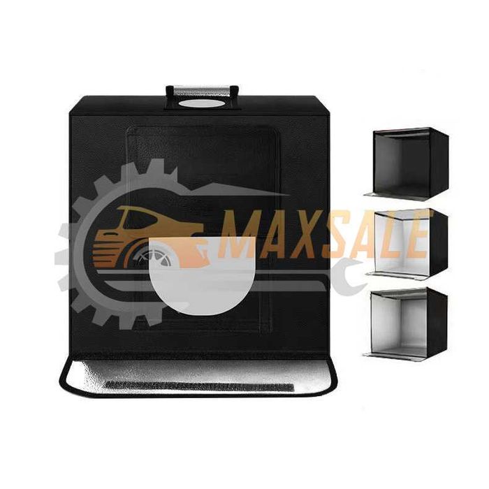 Фотобокс 100см фото кутияс с осветление, 3 фона и аксесоари