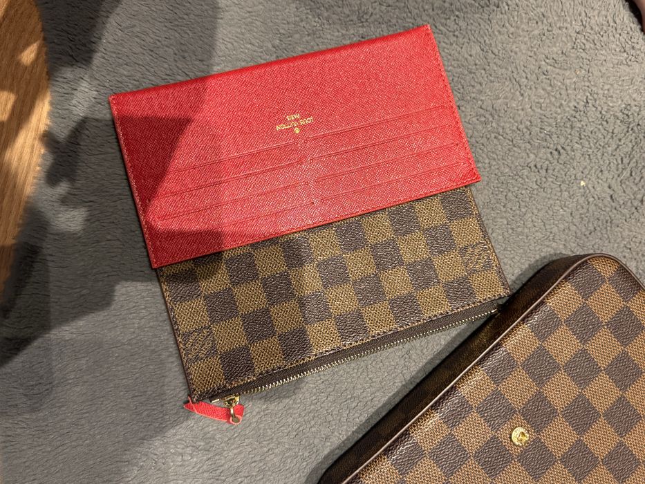 LV pochette bag with gold chain