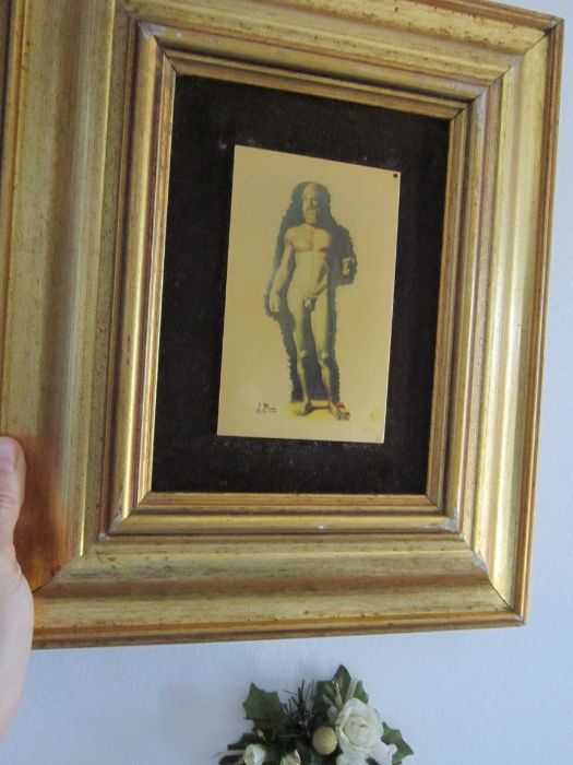 cadou rar Riace Warriors tablou Dorato 24K  aurit semnat Italy'70