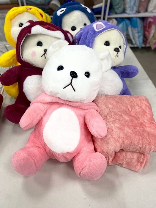 Мишки метровые и с пледом