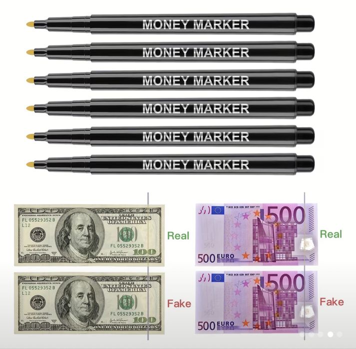 Маркер за проверка на фалшиви пари, банкноти, евро, лева, долари