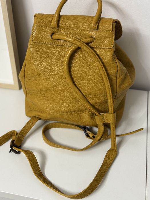 Rucsac din piele naturala, mustar