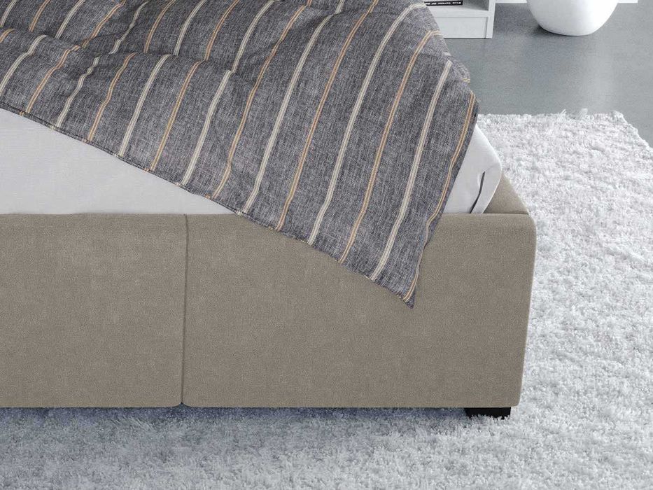 Pat Tapitat Avelis Bej cu somiera rabatabila si lada de depozitare