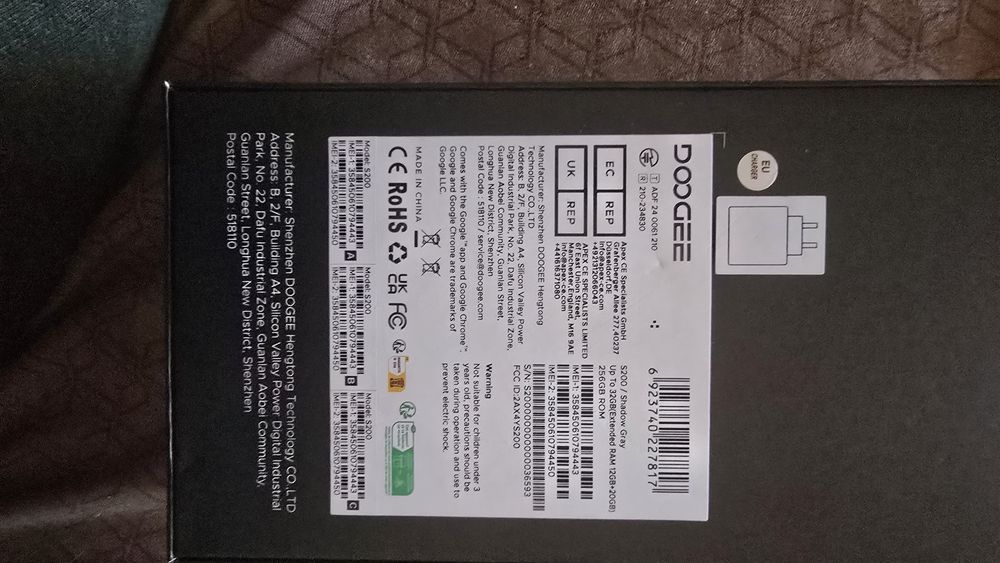 Doogee S200 Nou 820 roni 32 cu 256 giga Baterie 10500 mh