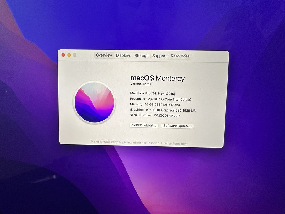 Macbook PRO 2019 16 inch