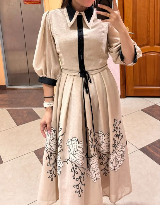 Женское Платье лён 46 р-р