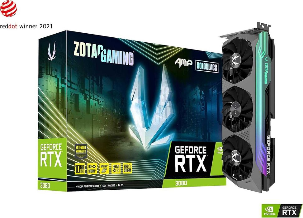 Видео карта ZOTAC GeForce RTX 3080 AMP Holo 10GB - Пълен комплект