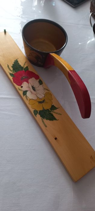 Ковш деревянный расписной