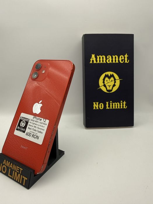 iPhone 12 Red 128GB Mici Zgarieturi pe rama si pe display , AMANET NO LIMIT.