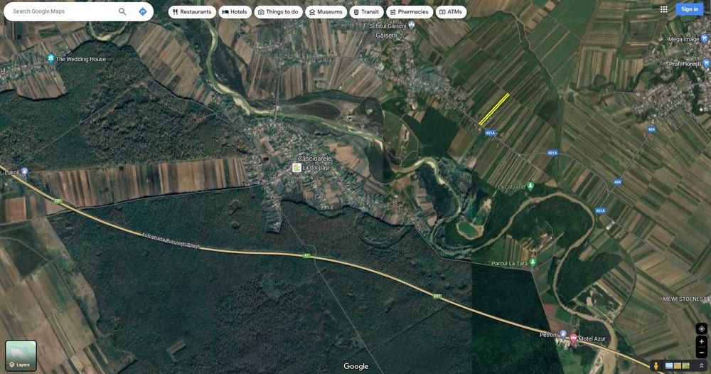 Teren 5000m2 Investitie/Casa. 36km de Bucuresti (A1). Gaiseni (Giurgiu)