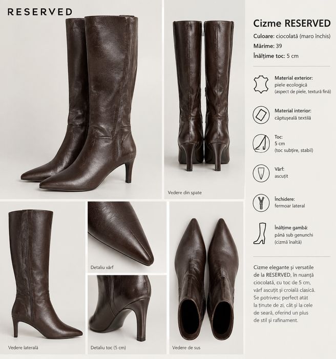 Cizme Reserved - Ciocolatiu
