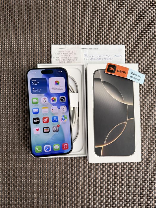КАТО НОВ!*ЛИЗИНГ* iPhone 16 Pro 128Gb Natural Titanium / 24М ГАРАНЦИЯ