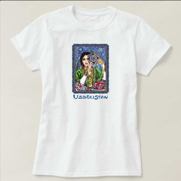 Футболка с принтом Узбекистан