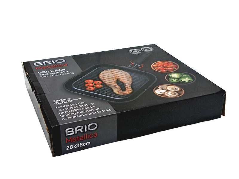 НОВИ! Грил тиган - грил тава 2в1, сваляще се дръжка, 28см