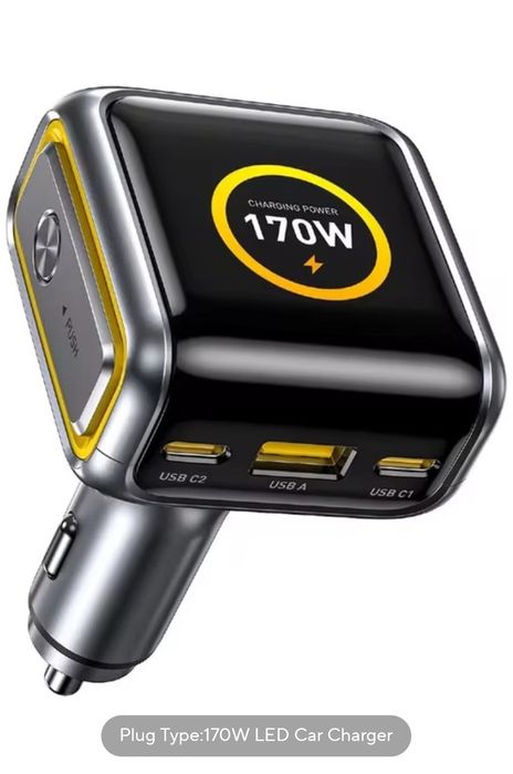 Încărcător auto  Aohi GAN +   Ultra Fast 170W  Charging  Triplă încărc