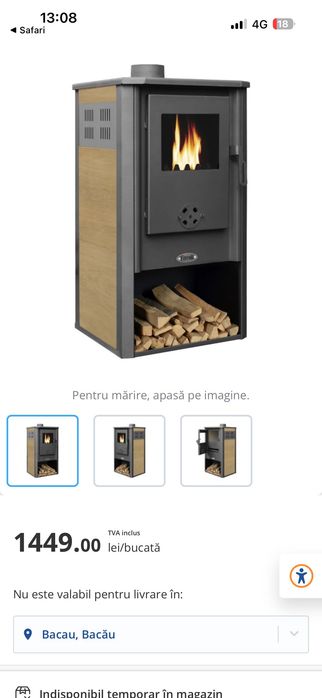 Sobă șemineu lemne