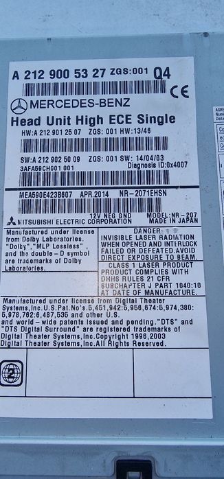 Navigatie mercedes w212 an 2014  cu HDD intern 100gb