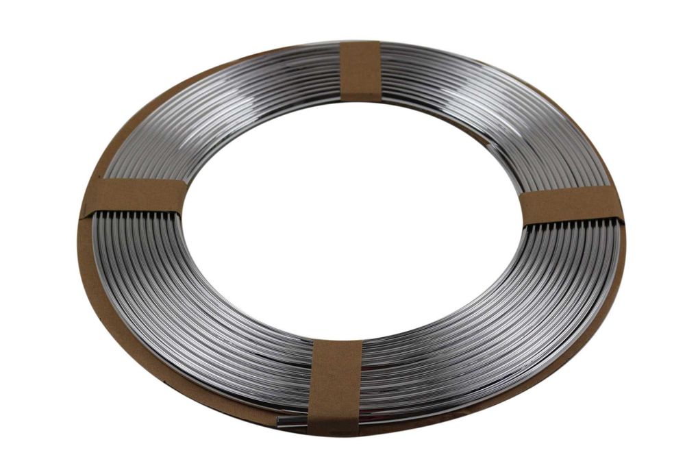 PVC U-профил Протектор Лайсна за Врата Автомобил 12 метра Хром/Черна