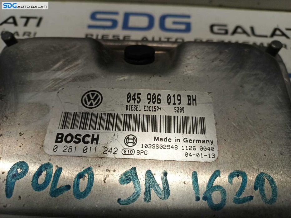 Kit Pornire ECU Calculator Motor Ceas Ceasuri Cluster Instrumente Bord Volkswagen Polo 9N2 2001 - 2005 Cod 045906019BH 0281011242 6Q0920821L [L0984] [L0985] [L0986]