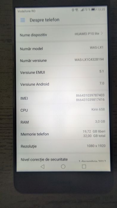 Vând telefon Huawei P10 lite