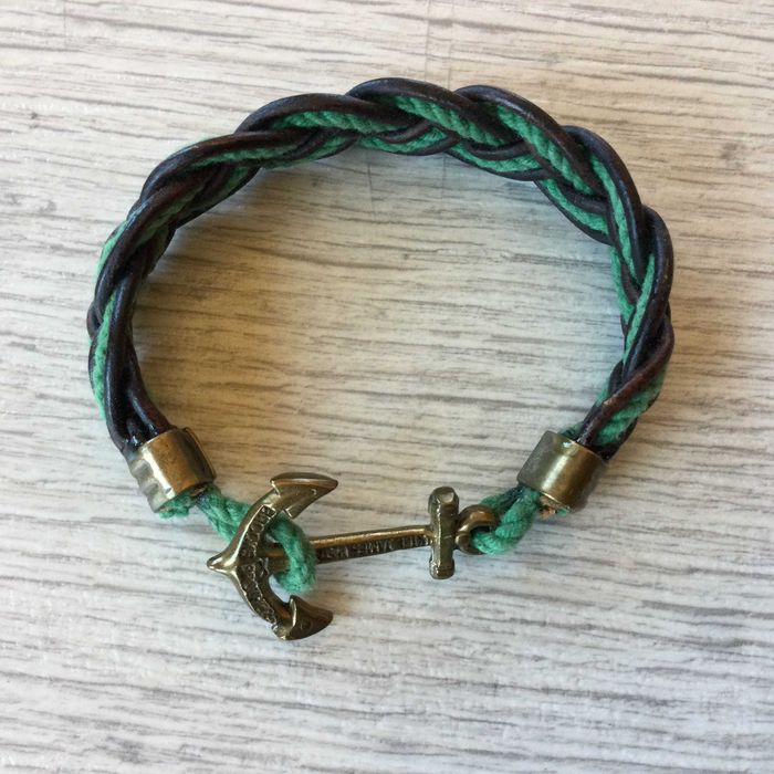 НОВА оригинална мъжка морска гривна с котва BROOKS BROTHERS от САЩ