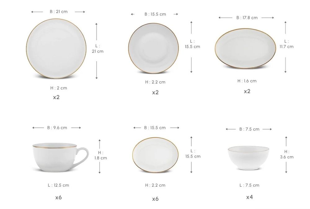 Порцеланов сервиз за хранене 26 части -Нов