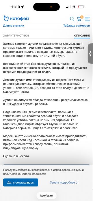 Зимние дутики для девочек 22-23