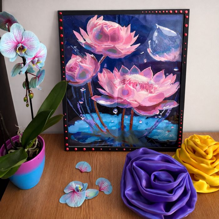 Tablou 40x50 cm  Flori de lotus  Pictură pe numere