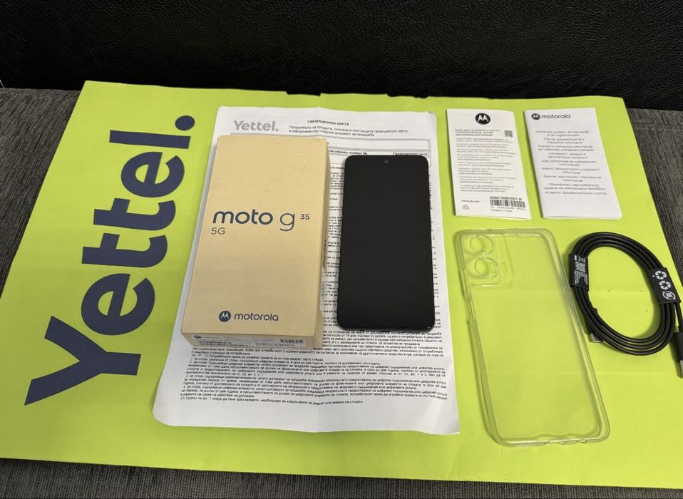 КАТО НОВ 256GB Motorola g35 5G Yettel Гаранция 2028г. Black / Черен