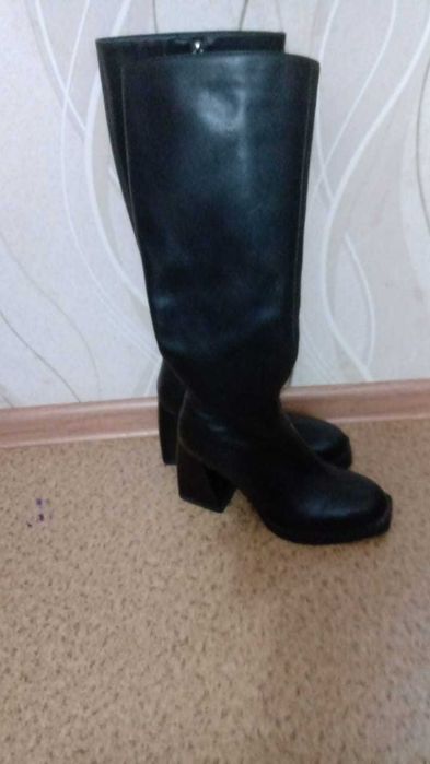 Сапоги кожаные, женские