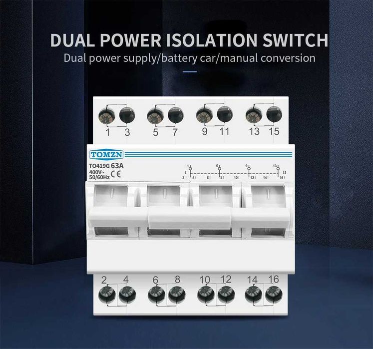 4P 63A MTS трифазен механичен ключ за двойно захранване