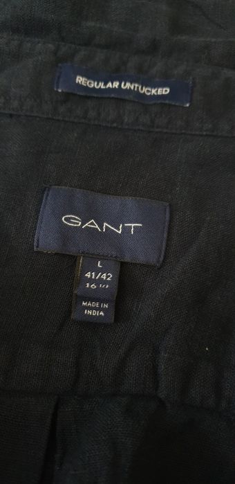 Gant 100% Len / Regular  Fit Mens Size L ОРИГИНАЛ! Мъжка Ленена Риза!